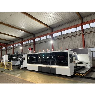 1500 mm Flexo 4-Farbdruck-Slotting Die Schneiden Falten Kleben Strippen Klebrige Linie Maschine