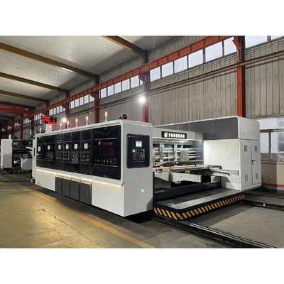 4 Farben Druck-Slotting-Druck-Schnitt-Folder-Klebstoff-Streifenbox-Linienmaschine