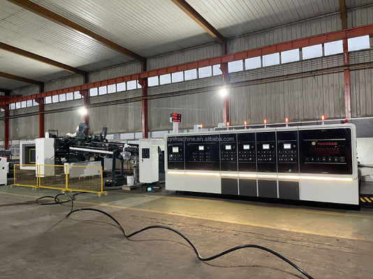 4 Farben Druck-Slotting-Druck-Schnitt-Folder-Klebstoff-Streifenbox-Linienmaschine