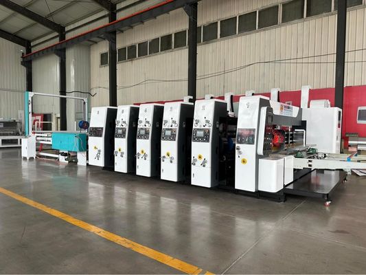 180000 KG Automatischer Hochgeschwindigkeitskorrugator Flexo Vierfarbiger Drucker Diecutter Shacker
