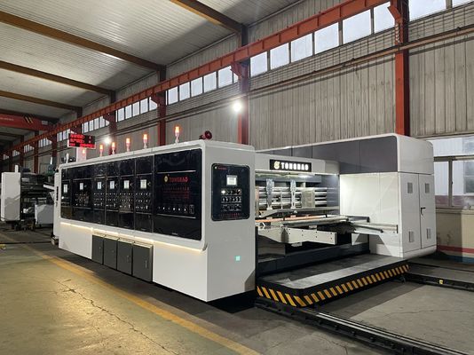 1200 mm automatischer Flexo-Druck, Schlitze, Schnitt, Klappen, Kleben, Schnüren, Inline-Maschine