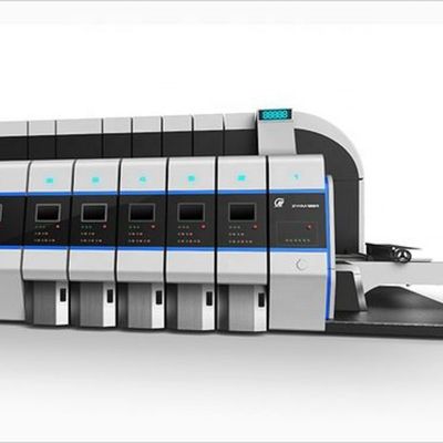 High-Definition 4 Farben Flexo-Druckmaschine mit Rotary Slotter Zubehör perfekt
